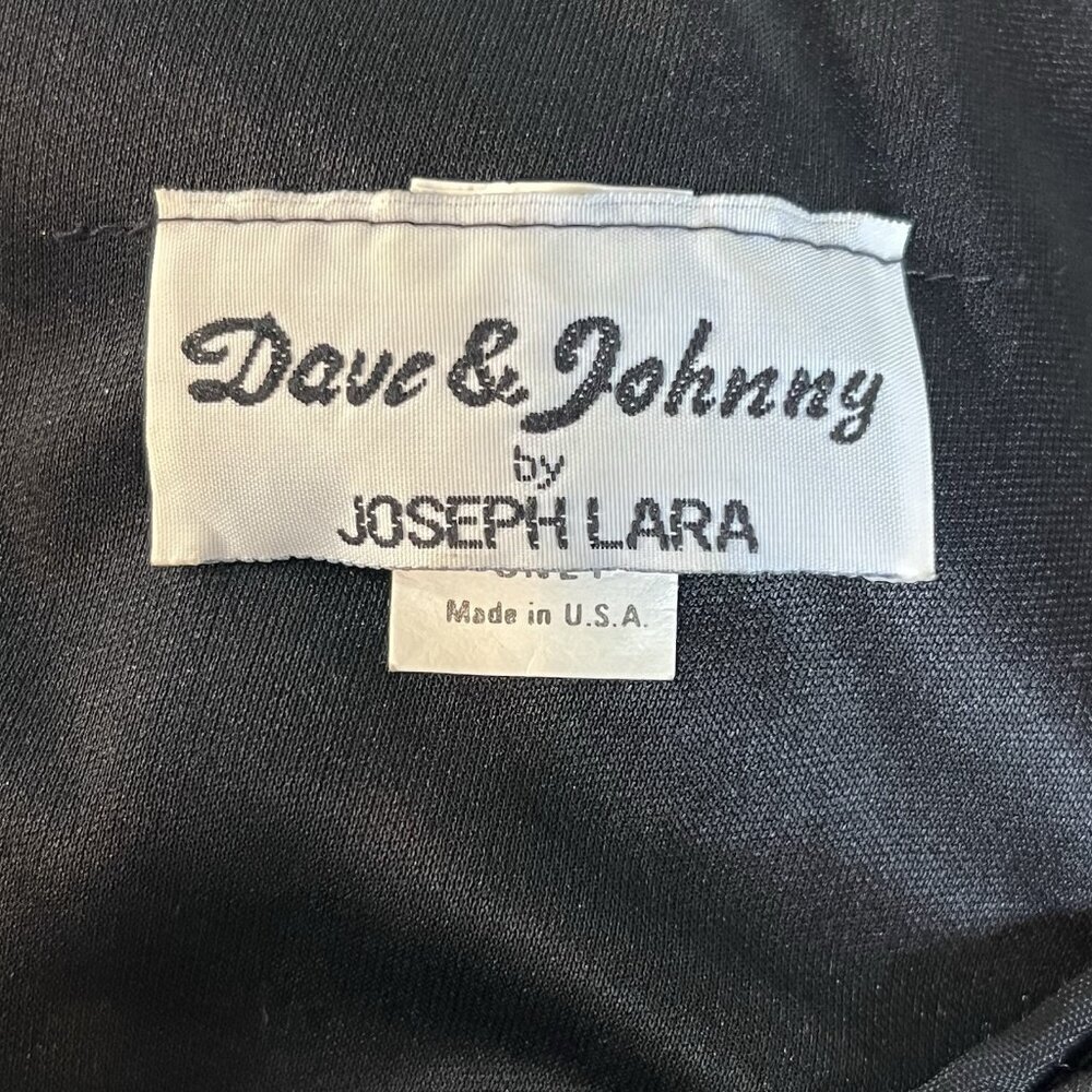 Vtg Dave & Johnny by Joseph Lara Black Cocktail Dress 13 14 fit 6 8 Sequins - Picture 11 of 13